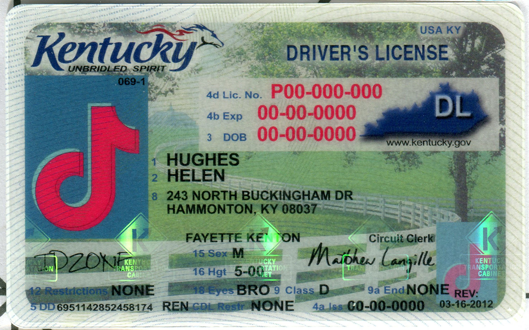 KENTUCKY-Old Scannable fake id