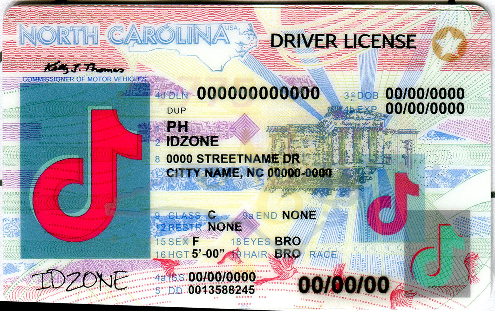 NORTH CAROLINA Scannable fake id