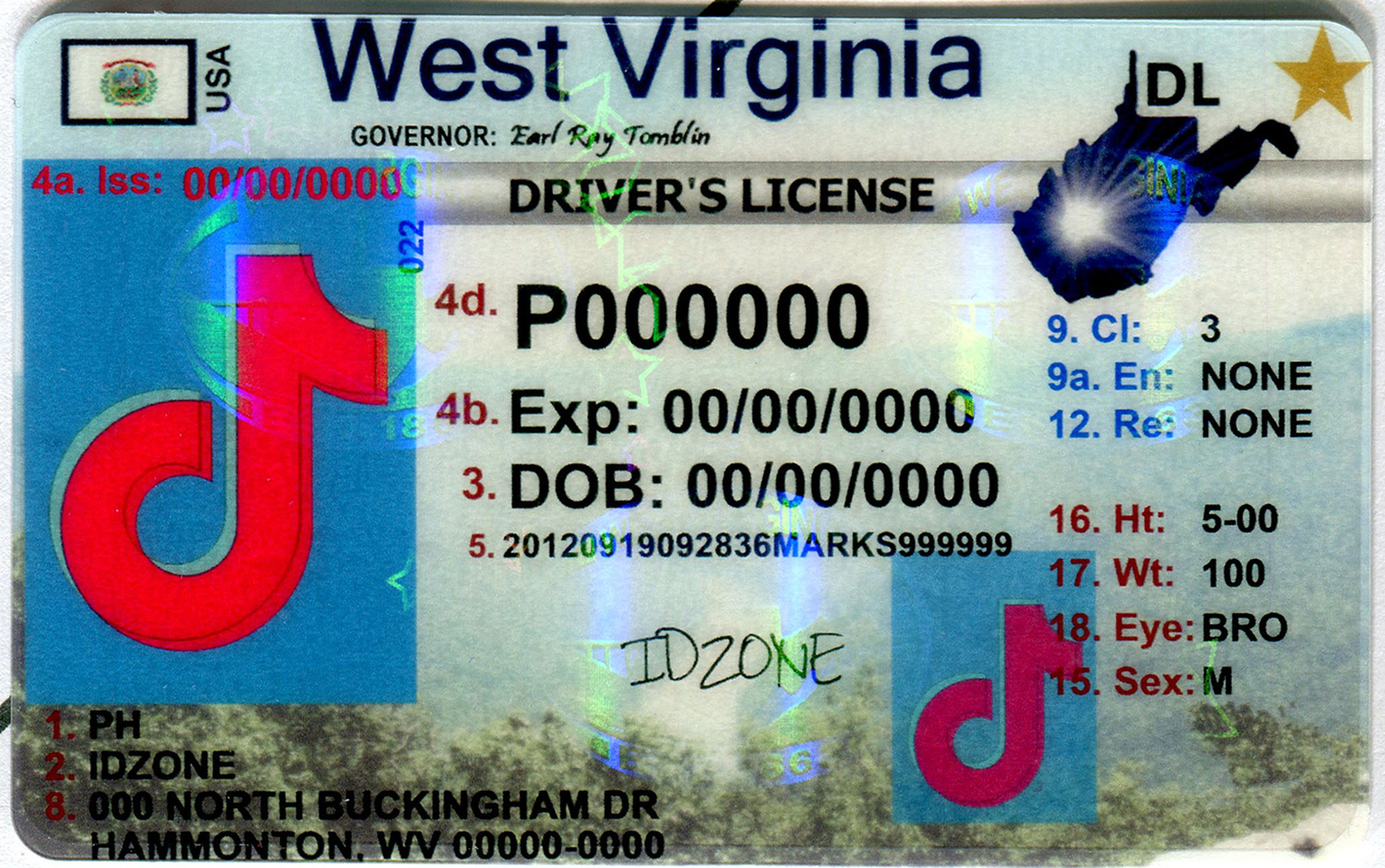 WEST VIRGINIA-Old Scannable fake id