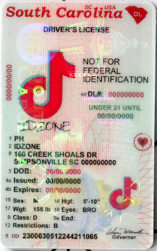 U21-SOUTH-CAROLINA Scannable fake id