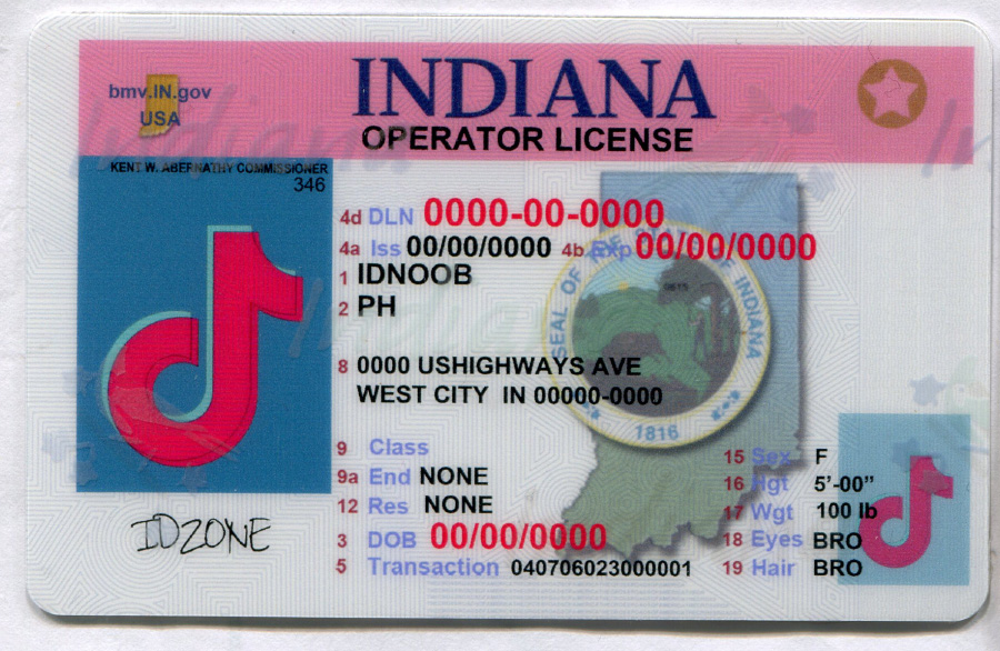 INDIANA-Old Scannable fake id