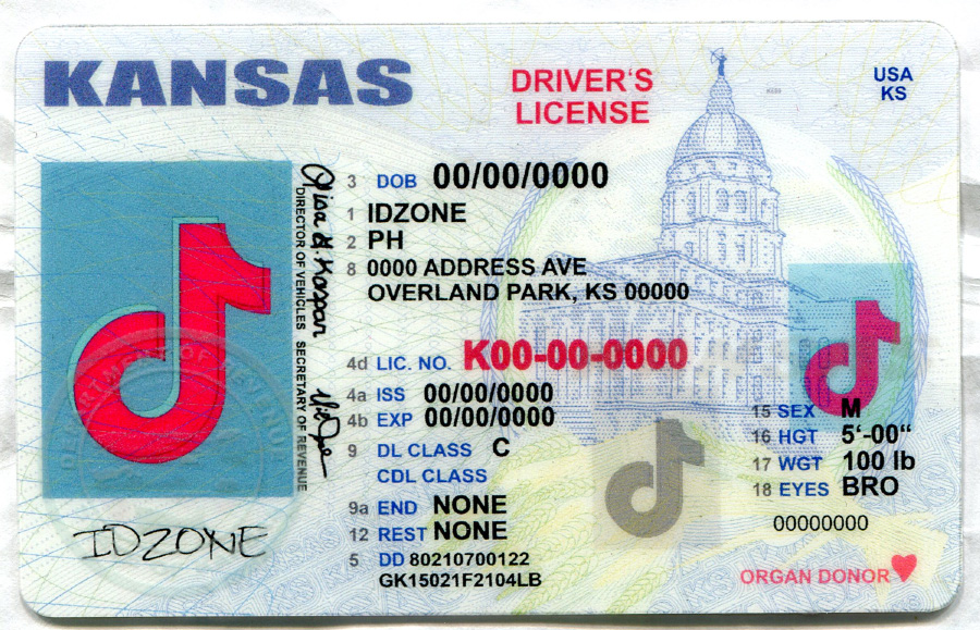 KANSAS-Old Scannable fake id